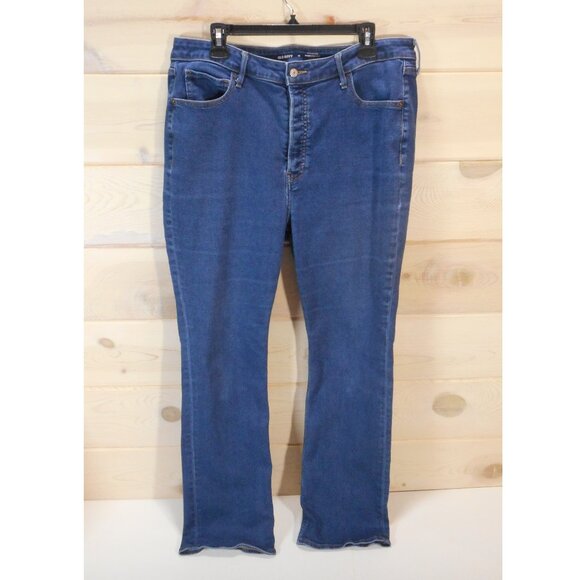 Old Navy Jeans Women’s Size 16 Blue Extra High-Rise Kicker Boot-Cut Blue Denim - Picture 1 of 10